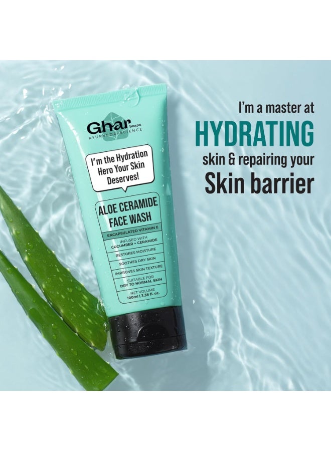 صابون الغار غسول الوجه غار سوبس بخلاصة الصبار والسيراميد للبشرة الجافة إلى العادية | بطل الترطيب مع السيراميدات والخيار وفيتامين هـ | منظف مهدئ ومرطب | 100 مل - Image 2