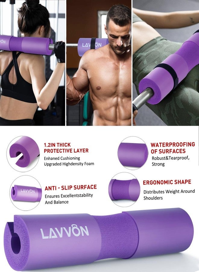 LAVVON 7Pcs-Barbell Pad Set for Hip Thrust - Squat Pad, Bench Press Workout Foam Weight Lifting Bar Cushion,Gym Accessories for Women with Bar Bad,with Gym Ankle Straps,Hip Resistance Bands,Lifting Strap - Image 3