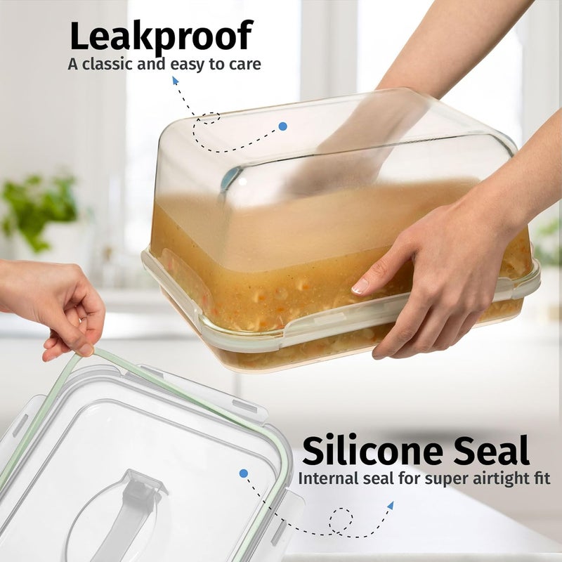 Razab 6500 ML / 220 oz / 28 Cup LARGE Glass Food Storage Container with Airtight Locking Lid. Ideal Storing food, Vegetables, Fruits. Baking Casserole, Lasagna, Roasting Turkey, Chicken BPA Free Oven Safe - Image 4