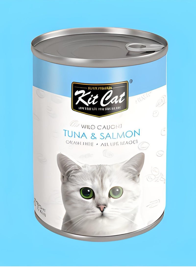 Kit Cat (24 packs) wet cat food with tuna and salmon flavor for small and large cats / 400 grams - Image 3