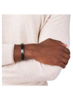 FOSSIL Vintage Casual Men's Leather or Stainless Steel with lobster, Buckle or Fold over closure bracelet  - Image 2