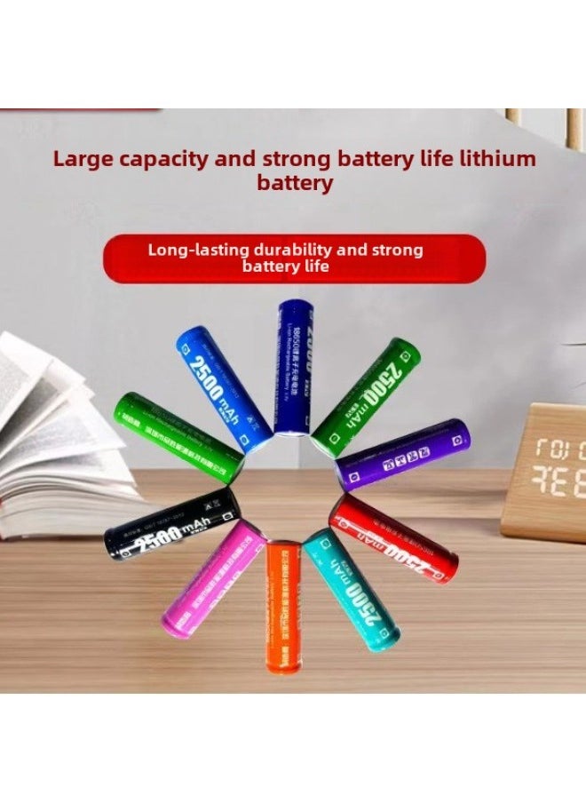 Generic - 18650 Battery High Efficiency 2500 MA Microphone Battery Card Speaker Battery Video Machine Battery-Color:3.7V Double Battery - Image 1