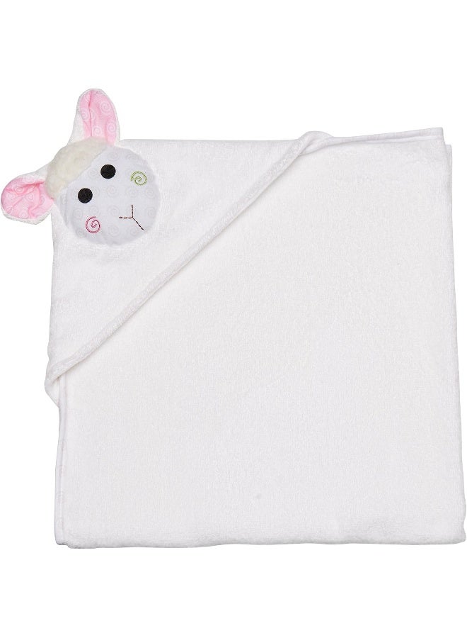 ZOOCCHINI 100 Percent Cotton Baby Hooded Towel, Lola The Lamb - Image 1