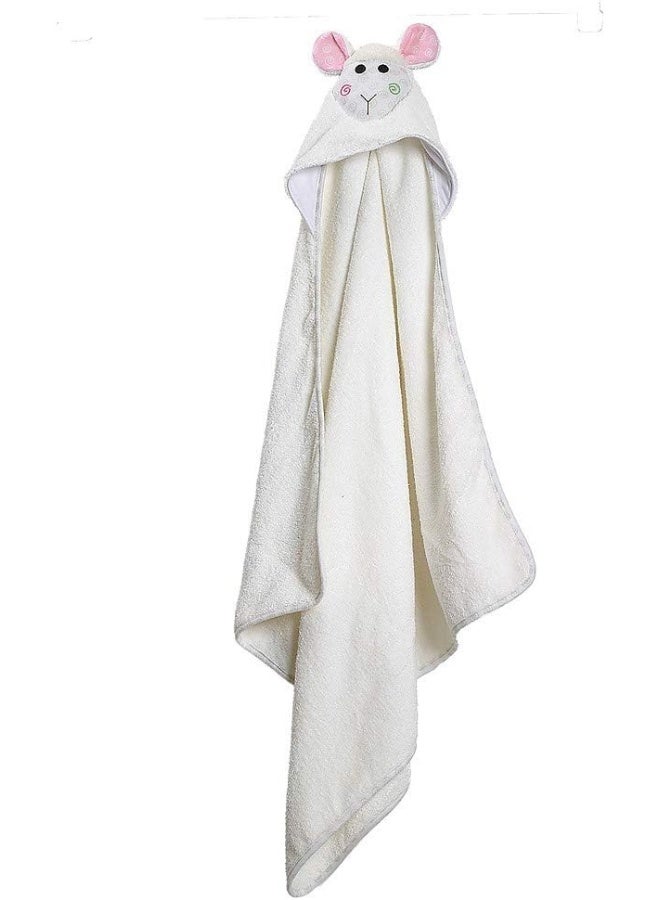 ZOOCCHINI 100 Percent Cotton Baby Hooded Towel, Lola The Lamb - Image 5