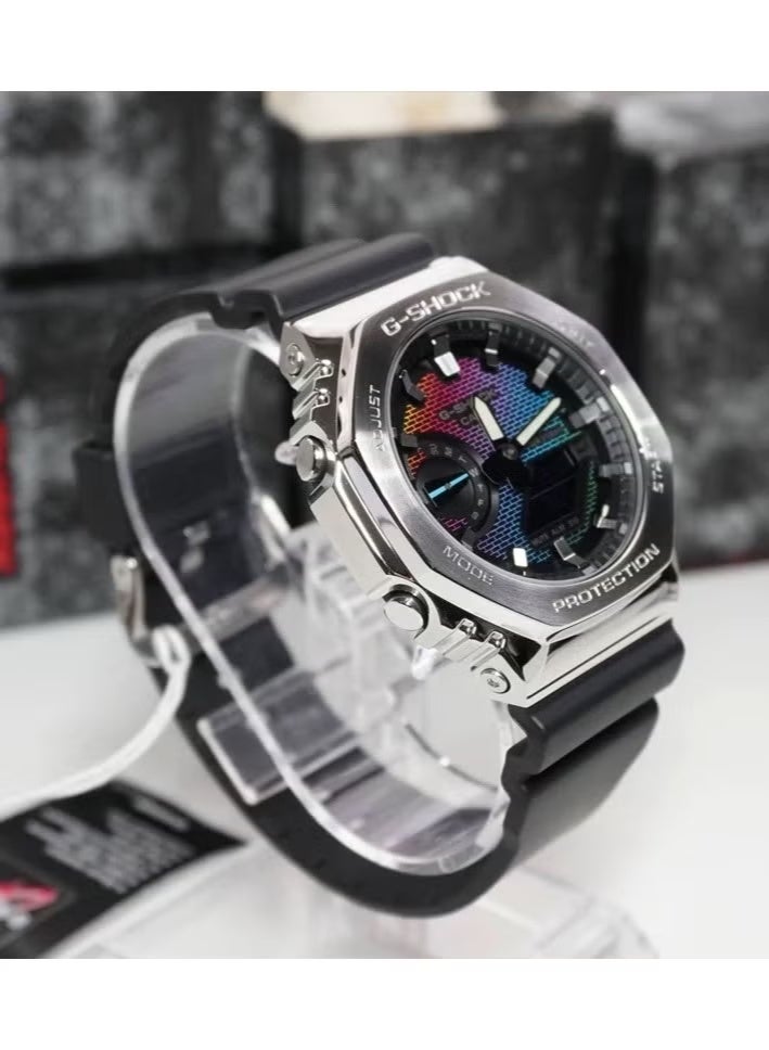 كاسيو ساعة كاسيو جي شوك للرجال رينبو بريك وول GM-2100RW-1A أنالوج-رقمي ثماني الأضلاع - Image 4
