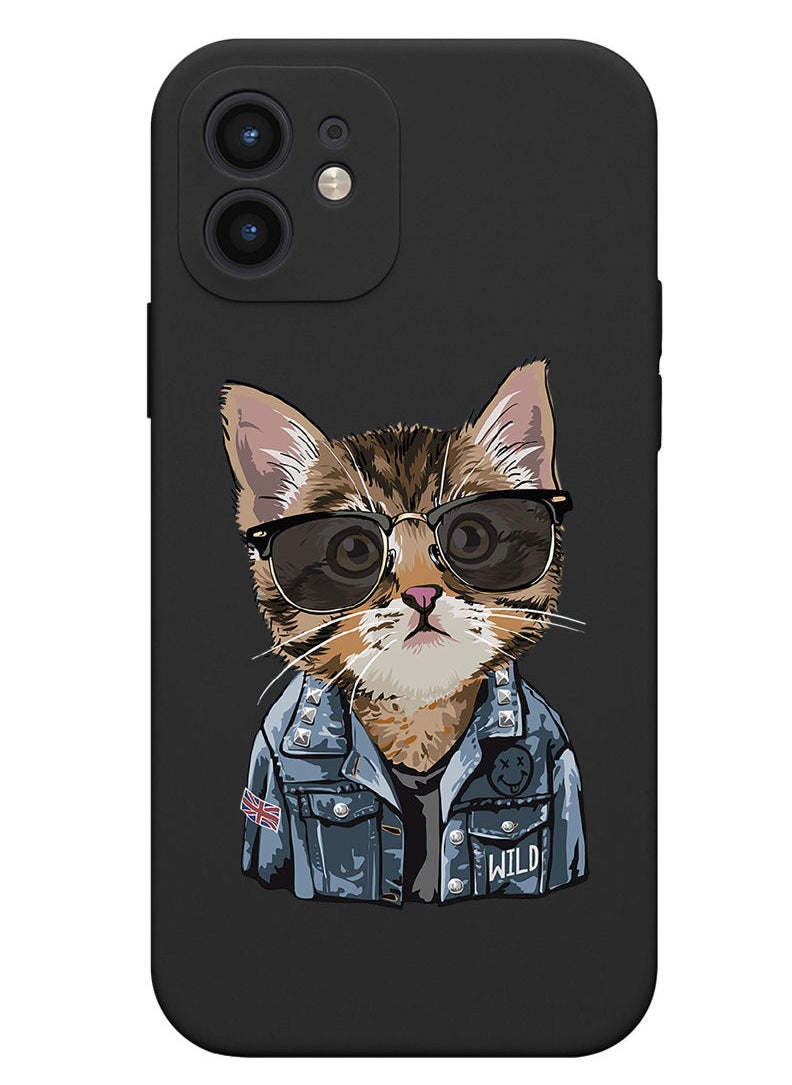 Theodor Protective Slim Fit Case Liquid Silicone Cover with Full Body Protection Anti-Scratch Shockproof Case For iPhone 12 Black  - Sweet Summer Time  - Image 1