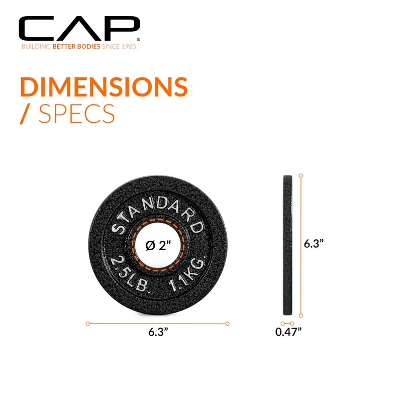 CAP Barbell 2-Inch Olympic Grip Plate, 2.5-Pounds - Image 4