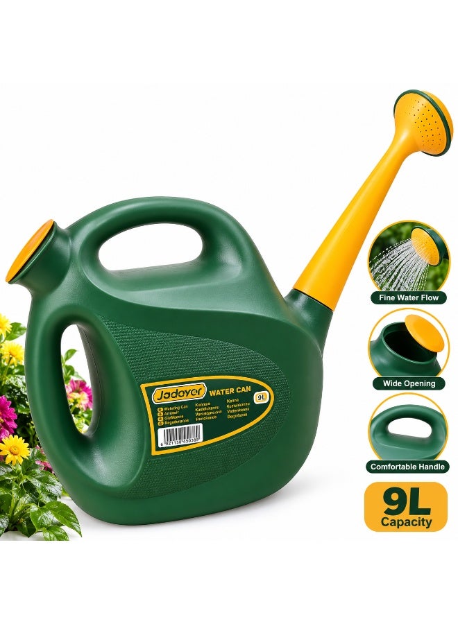 Jadever 9L Large Capacity Garden Watering Can with Long Spout & Shower Head – Heavy Duty Plant Watering Can with Comfortable Handle - Image 1