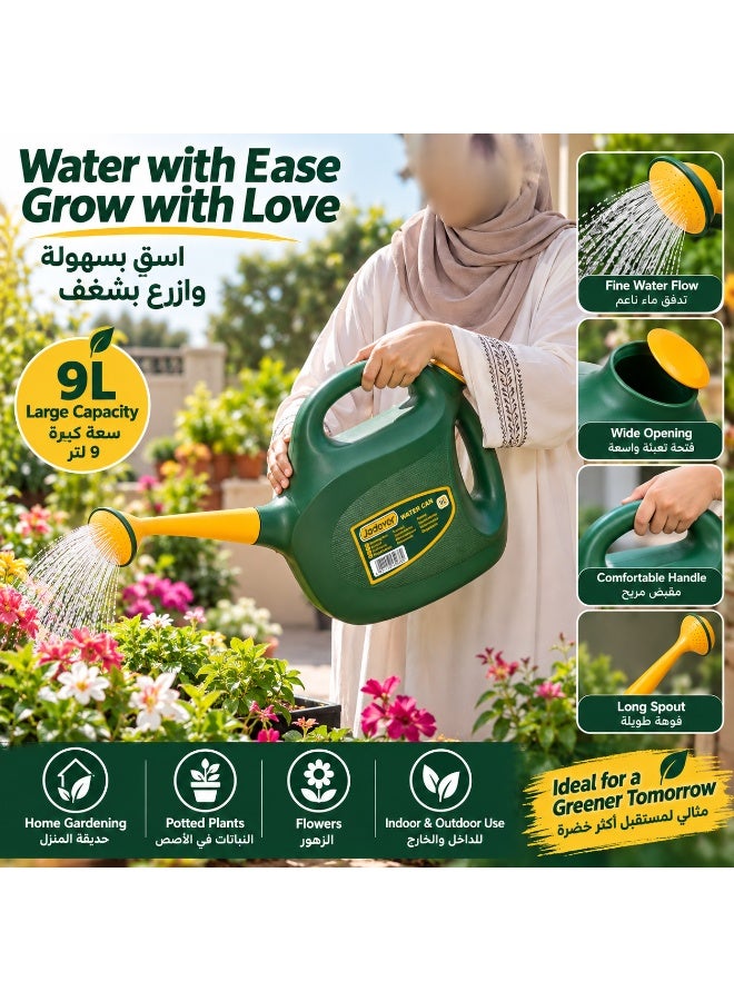 Jadever 9L Large Capacity Garden Watering Can with Long Spout & Shower Head – Heavy Duty Plant Watering Can with Comfortable Handle - Image 2