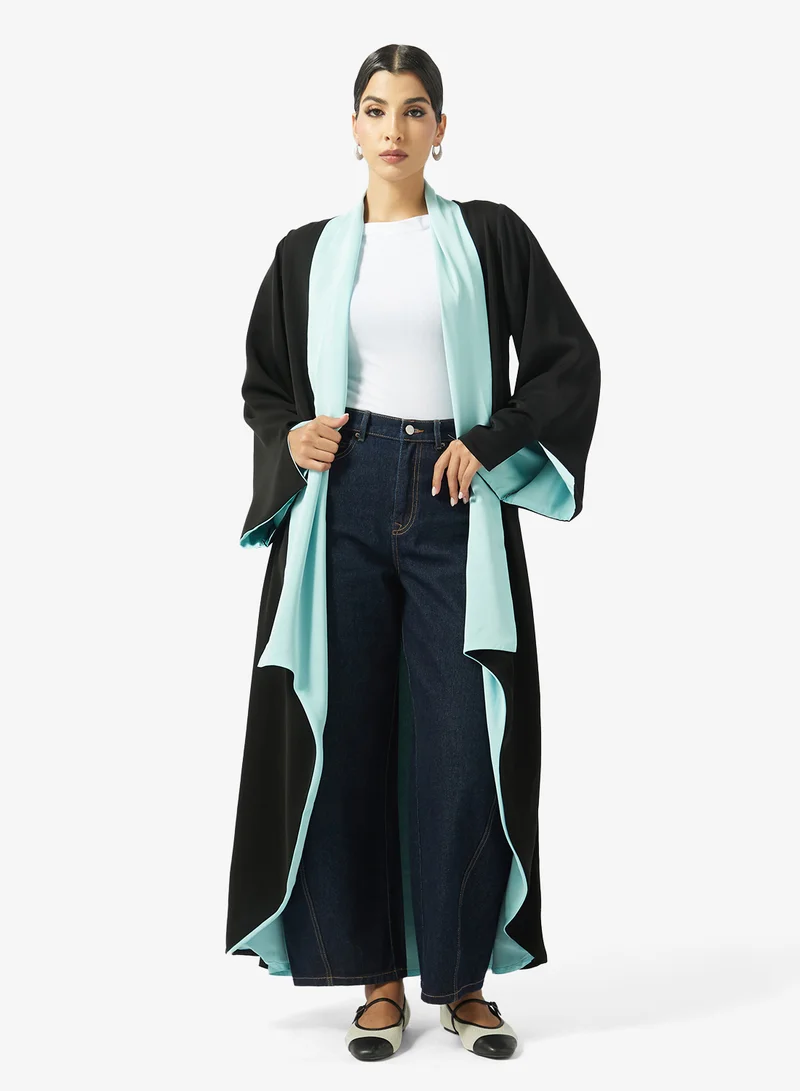 hayas closet Embellished Open Neck High Neck Abaya
