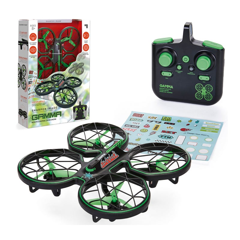 Sharper Image Gamma RC Caged Quadcopter Drone (17.53, Green/Black) - Image 2