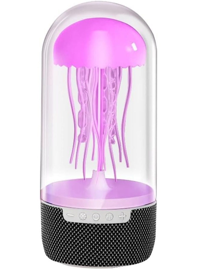 مكبر صوت بلوتوث مع مصباح بشكل قنديل البحر،ليد قابل للتعتيم مع حركة إيقاعية، ضوء ليلي متغير اللون، ألوان متدرجة - Image 1