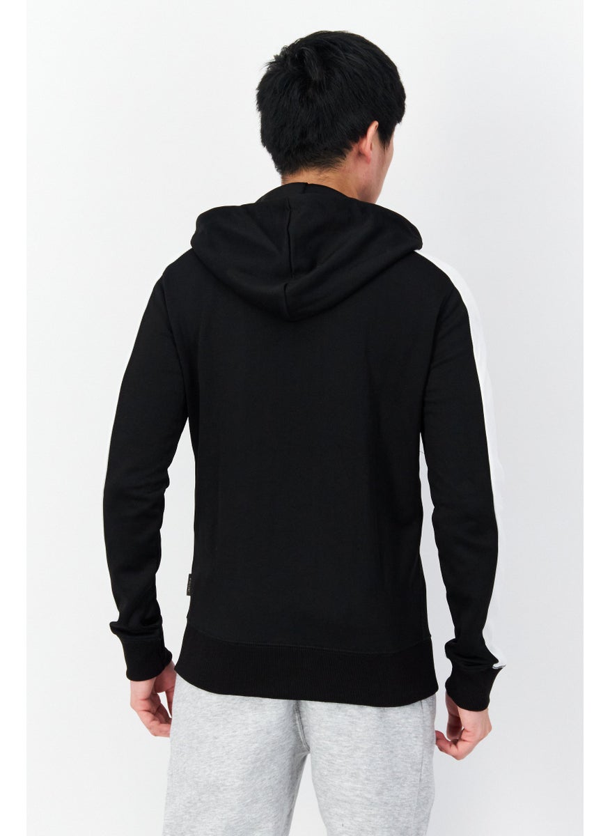 French Connection - Men Hood With Drawstring Printed Long Sleeve Sweatshirts, Black - Image 1