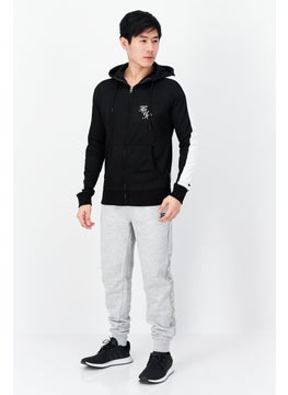 French Connection Men Hood With Drawstring Printed Long Sleeve Sweatshirts, Black  - Image 3