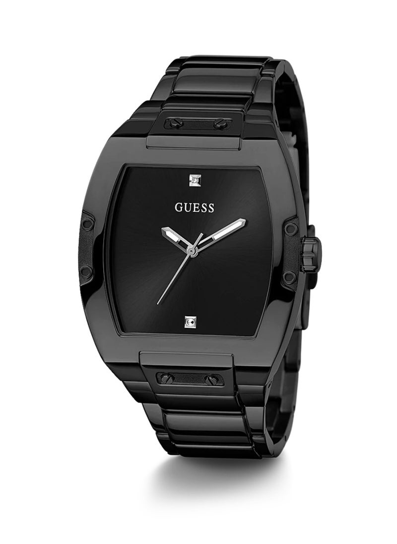 GUESS - Men’s Analog Quartz Black Case Black Stainless Steel Watch GW0387G3 - 43mm - Image 1