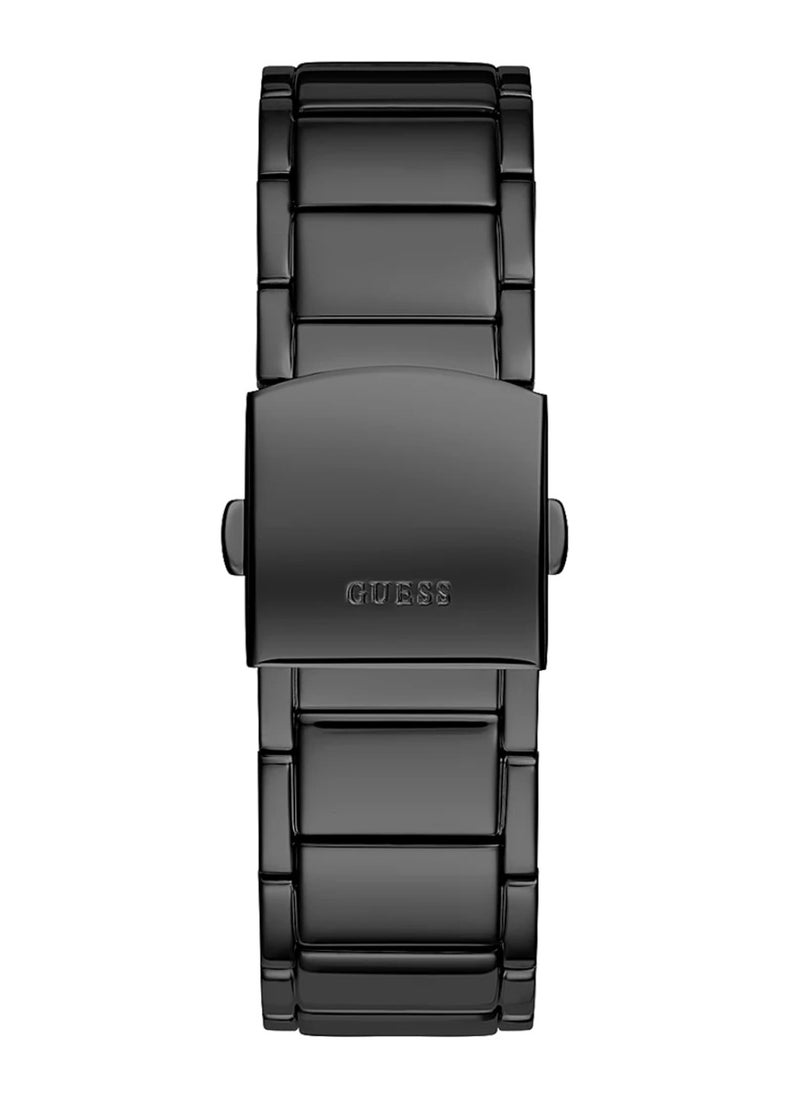 GUESS - Men’s Analog Quartz Black Case Black Stainless Steel Watch GW0387G3 - 43mm - Image 1