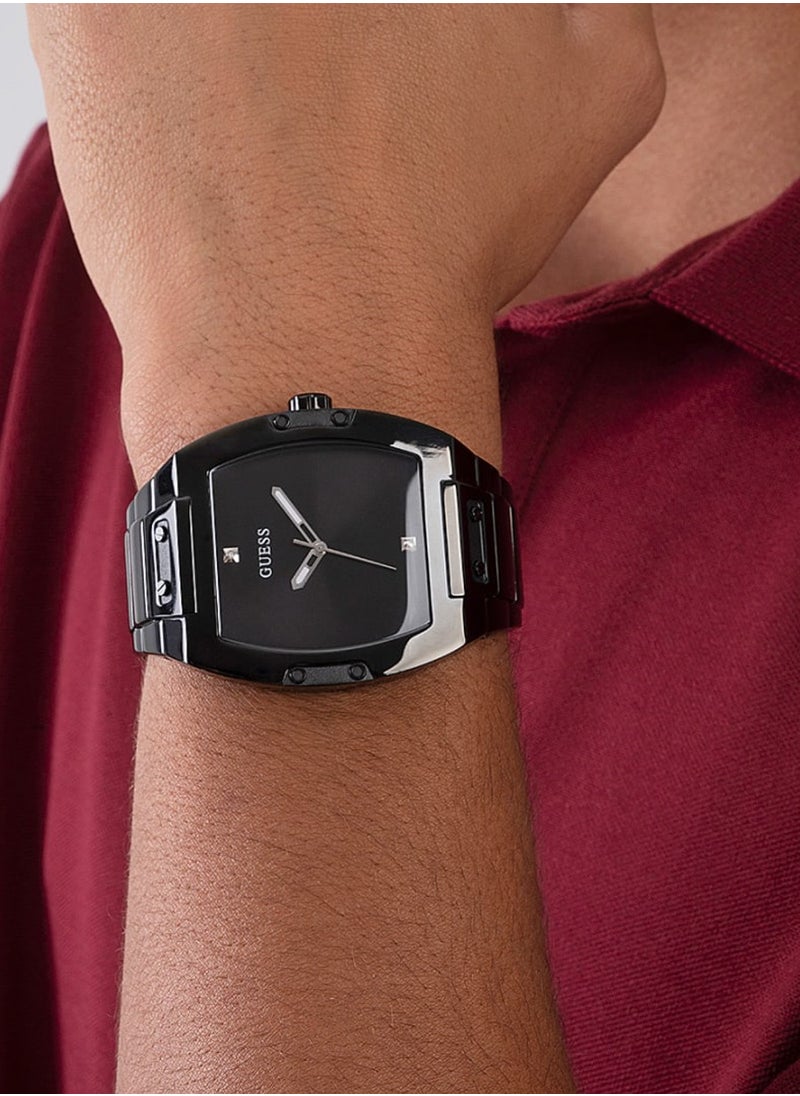 GUESS - Men’s Analog Quartz Black Case Black Stainless Steel Watch GW0387G3 - 43mm - Image 1