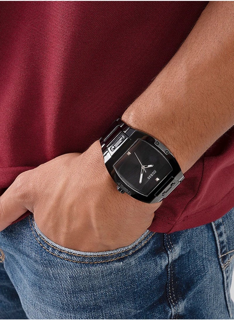 GUESS - Men’s Analog Quartz Black Case Black Stainless Steel Watch GW0387G3 - 43mm - Image 1
