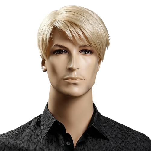 Kalyss Blonde : Kalyss Short Straight Men Wig Blonde Color Wig High Heat Resistant Wig (blonde) - Image 1