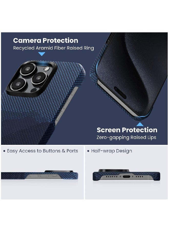 PITAKA - PITAKA Case for iPhone 15 Pro Max, Slim & Light iPhone 15 Pro Max Magnetic Case 6.7-inch with a Case-Less Touch Feeling, 1500D Aramid Fiber Made [StarPeak MagEZ Case 4 - Over The Horizon] - Image 1