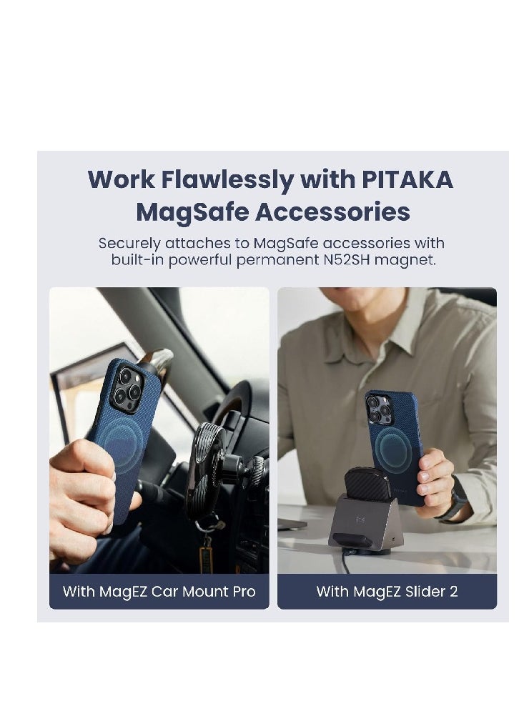 PITAKA - PITAKA Case for iPhone 15 Pro Max, Slim & Light iPhone 15 Pro Max Magnetic Case 6.7-inch with a Case-Less Touch Feeling, 1500D Aramid Fiber Made [StarPeak MagEZ Case 4 - Over The Horizon] - Image 1