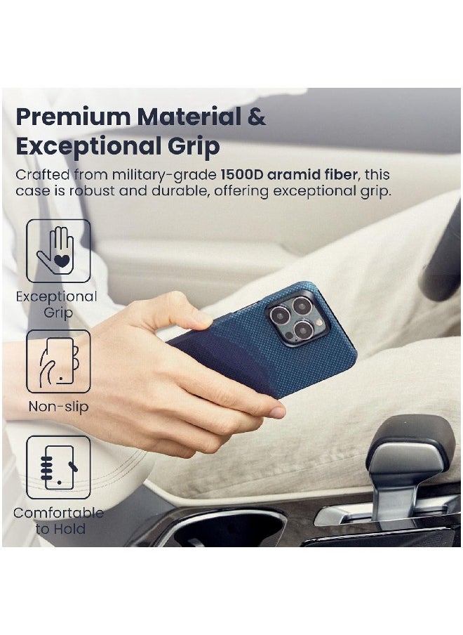 PITAKA - PITAKA Case for iPhone 15 Pro Max, Slim & Light iPhone 15 Pro Max Magnetic Case 6.7-inch with a Case-Less Touch Feeling, 1500D Aramid Fiber Made [StarPeak MagEZ Case 4 - Over The Horizon] - Image 1