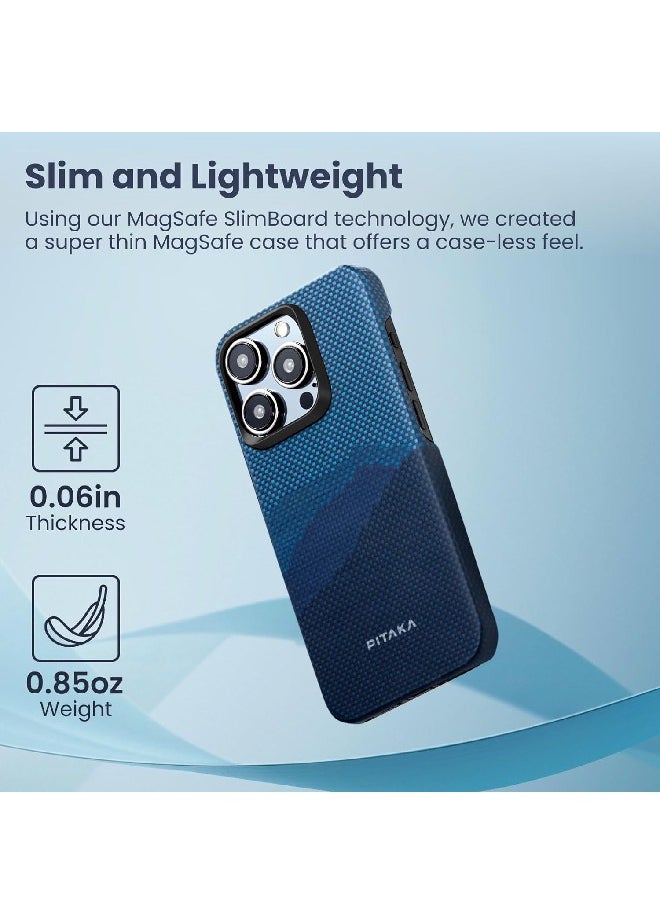 PITAKA - PITAKA Case for iPhone 15 Pro Max, Slim & Light iPhone 15 Pro Max Magnetic Case 6.7-inch with a Case-Less Touch Feeling, 1500D Aramid Fiber Made [StarPeak MagEZ Case 4 - Over The Horizon] - Image 1