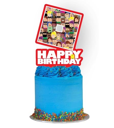 Think Green Fun Blox Gamer Birthday Cake Topper Party Decor - Image 1