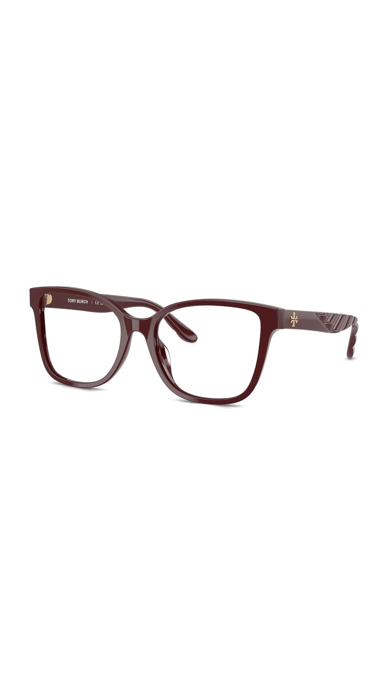 Tory Burch Women's Kira Square Eyeglasses, Berry Red, 55/18/140 - Image 5
