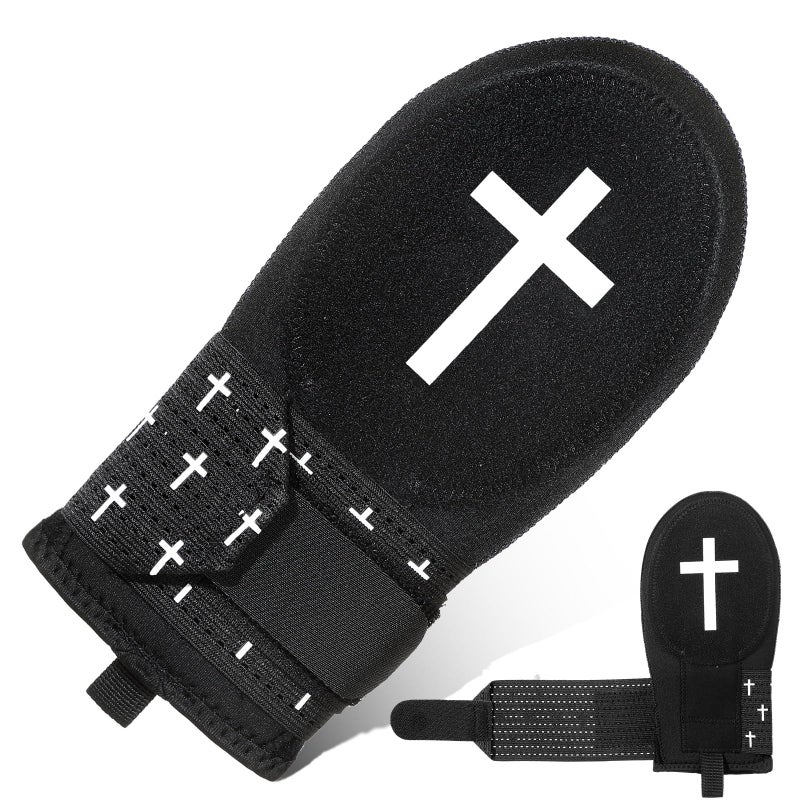 Geyoga Christian Sliding Mitt Cross Baseball Softball Religious Glove Sliding Mitt Baseball Guard Accessories and Protective Gear LeftRight Hands Hand and Wrist ProtectionYouthCross - Image 2