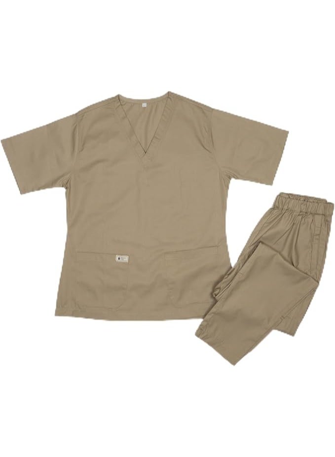 Nanny Tag V-Neck Scrub Suit | Premium Stretchable Medical Uniform with Utility Pockets - Image 1