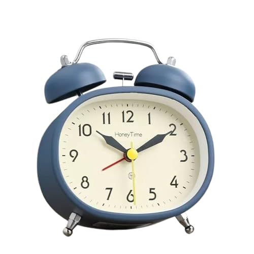 Fulkiza Rectangle Twin Bell Alarm Clock Vintage Design with Night LED Light Multicolor