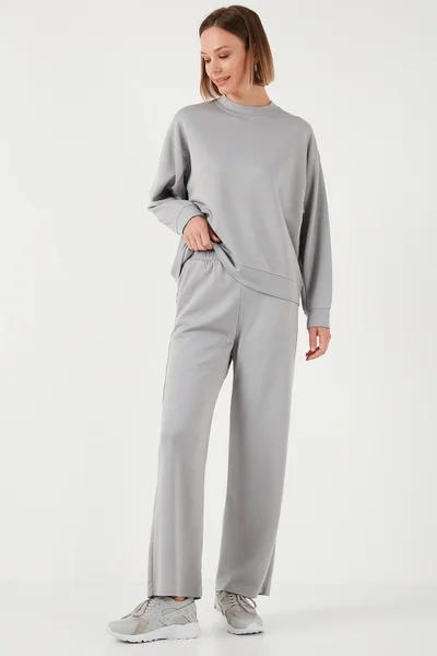 Lela Stretch Wide Leg Regular Fit Oysho Fabric Sweatpants Women's Sweatpants 5865881