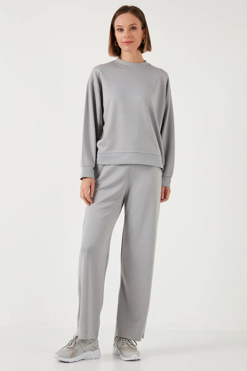 Lela Stretch Wide Leg Regular Fit Oysho Fabric Sweatpants Women's Sweatpants 5865881