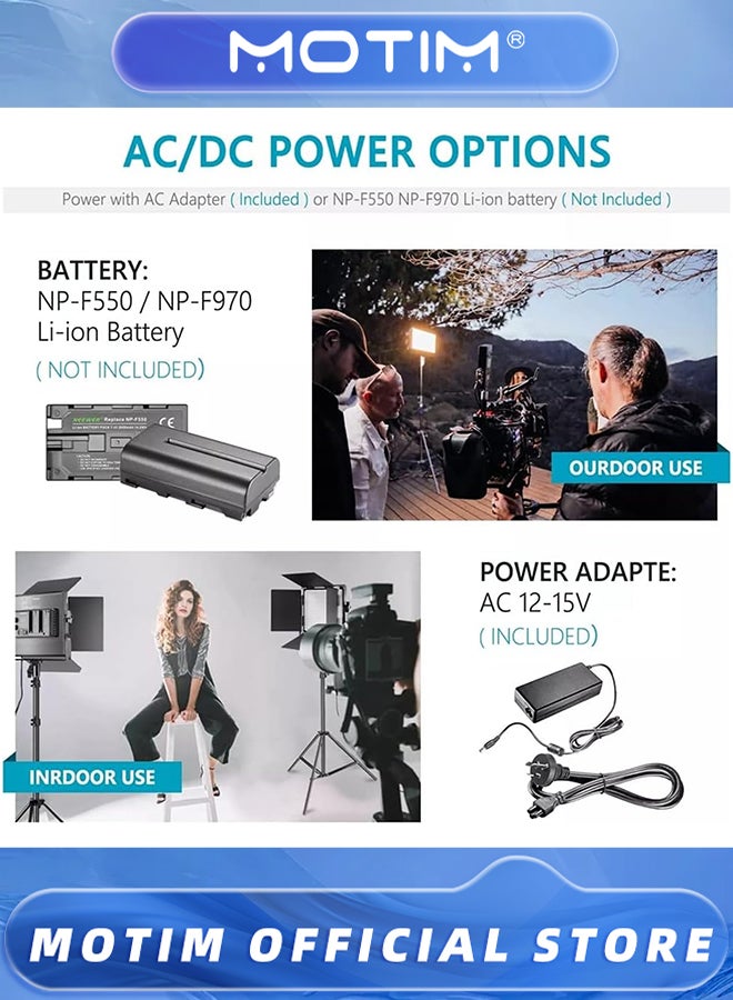 موتيم مصباح فيديو احترافي معدني ثنائي اللون LED قابل للتعتيم 3000-6500 كلفن للتصوير الفوتوغرافي في الاستوديو واليوتيوب وتصوير المنتجات وتصوير الفيديو - Image 4