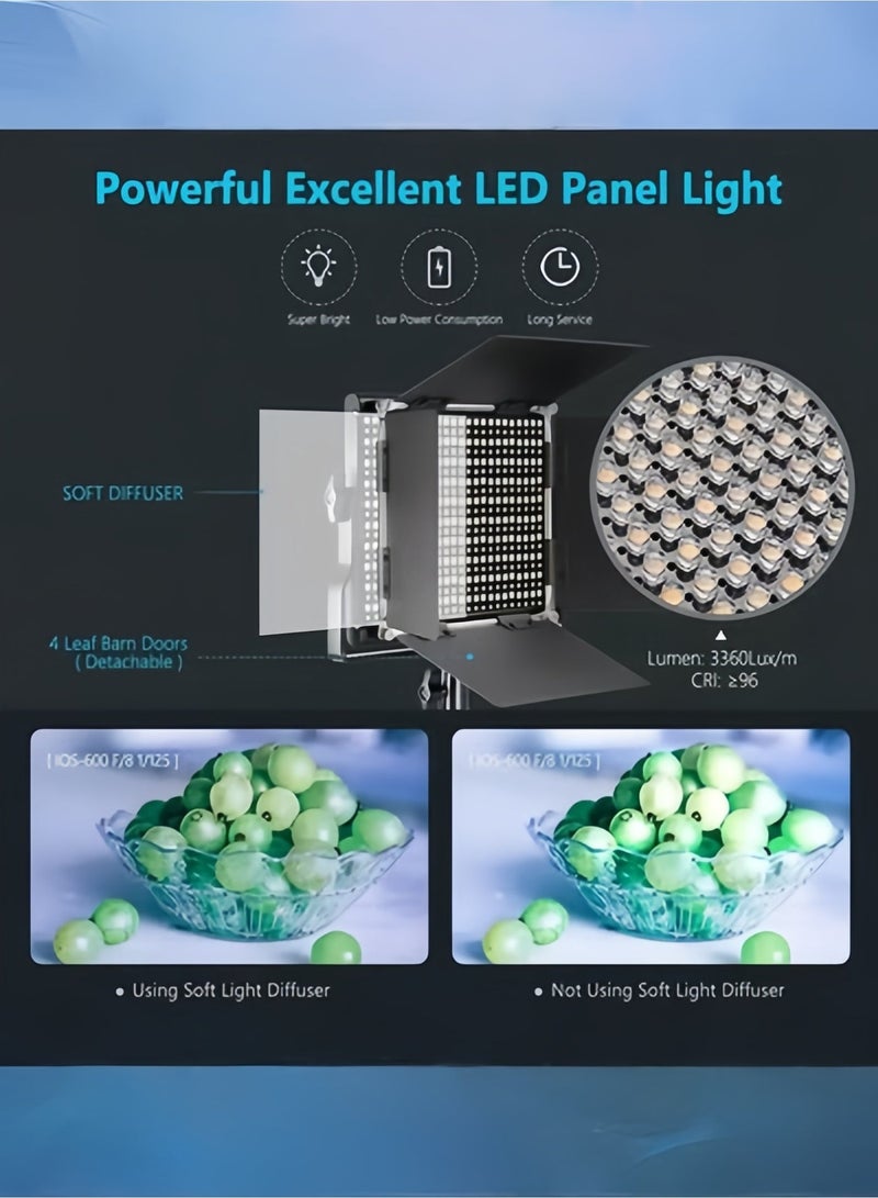Motim Professional Metal Bi-color LED Video Light 3200-5600K Dimmable Light for Studio & YouTube & Product Photography & Video Shooting - Image 2