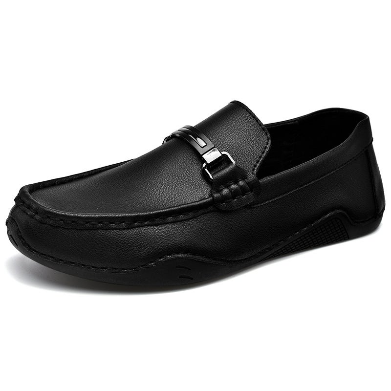 Plus Size 46 Tods Men'S British Casual Slip-On Work Shoes Black Leather Shoes Sports Driving Shoes - Image 1