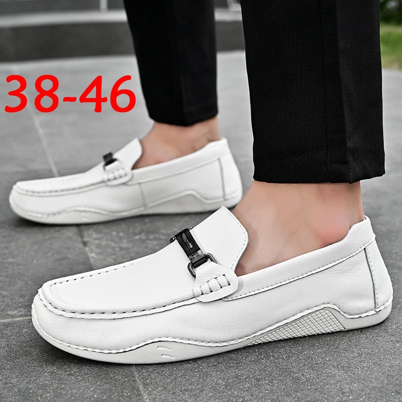 Plus Size 46 Tods Men'S British Casual Slip-On Work Shoes Black Leather Shoes Sports Driving Shoes - Image 2