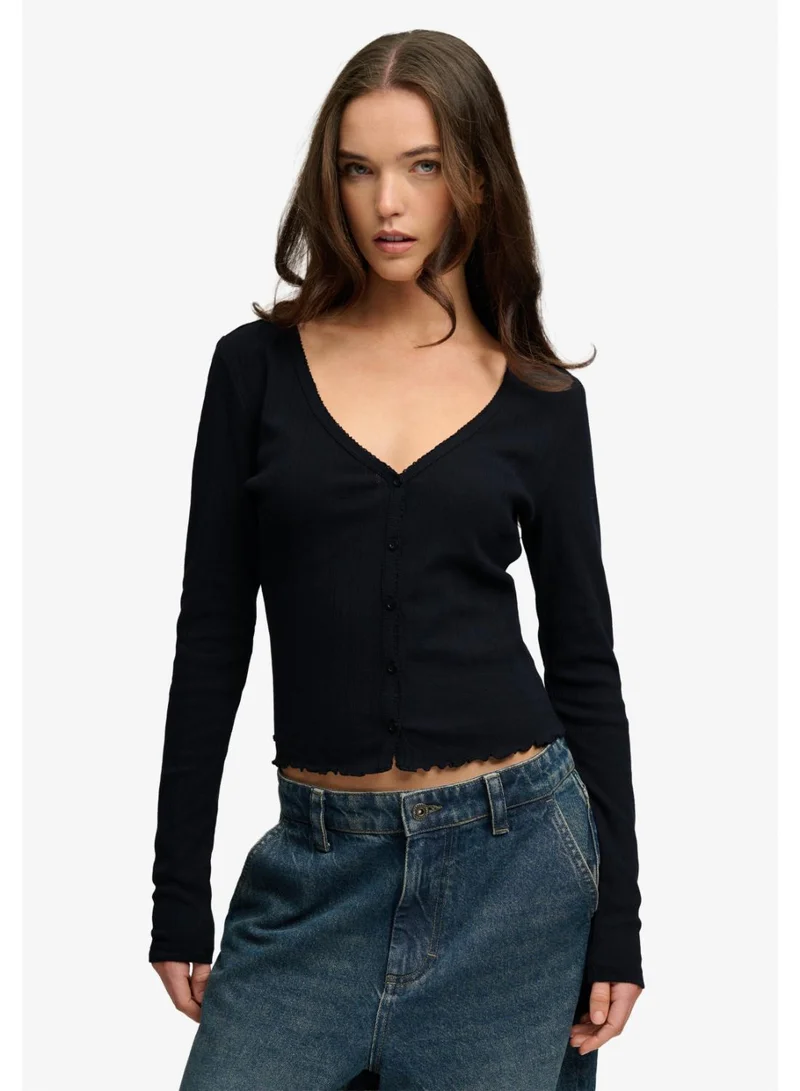 سوبر دراي Athletic Essential Pointelle Cardigan