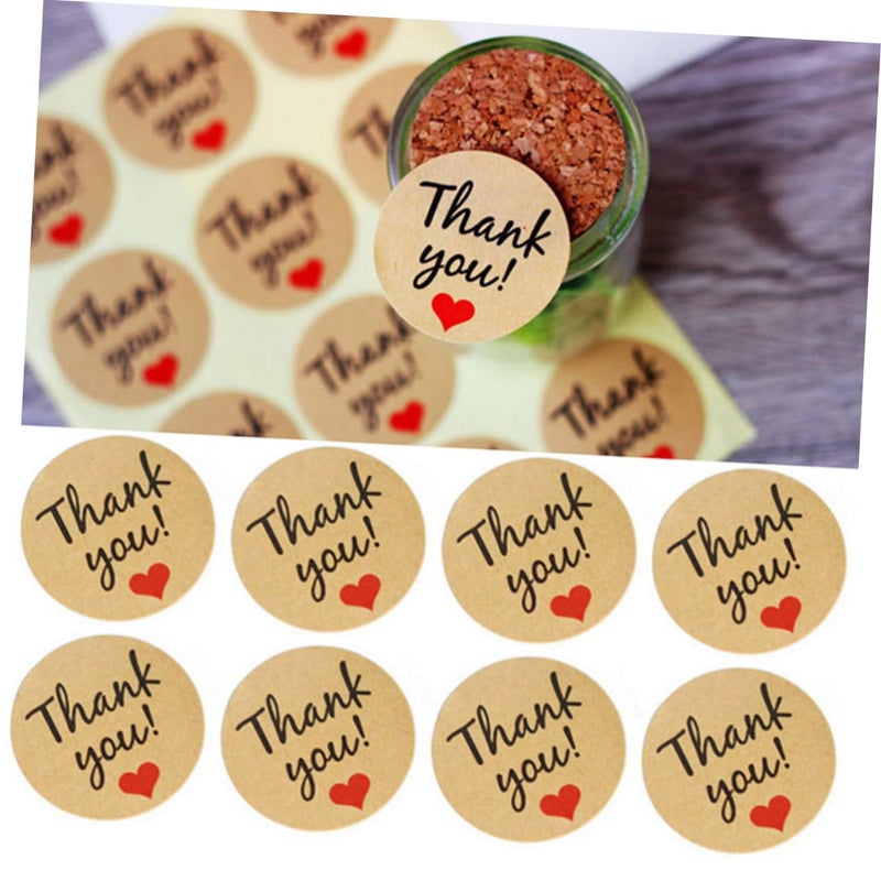 Kraft Paper Thank You Sealing Stickers 10 Sheets Strong Adhesive Vintage Patterns For DIY Crafts - Image 5
