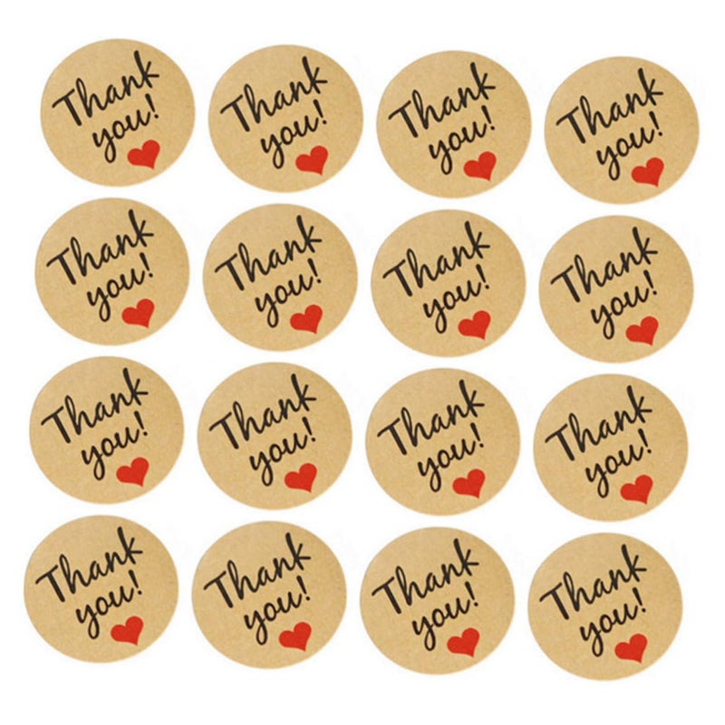 Kraft Paper Thank You Sealing Stickers 10 Sheets Strong Adhesive Vintage Patterns For DIY Crafts - Image 2