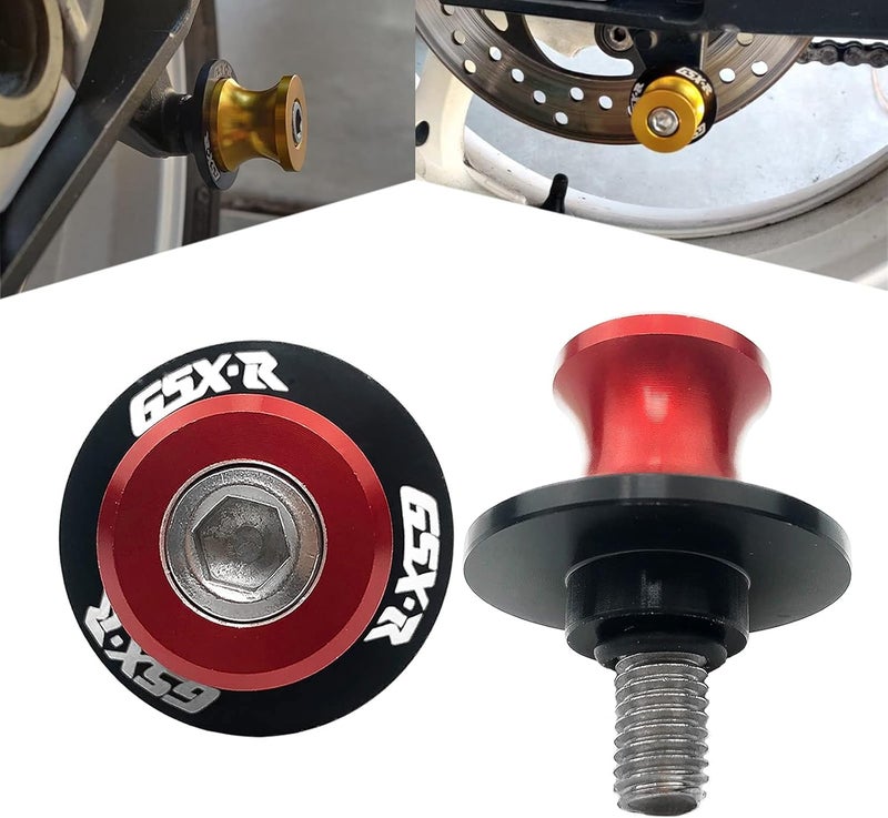 YIMOTO 8MM M8 X 1.5 Motorcycle Swing arm Sliders Spools CNC Aluninum Swing Arm Stand Screws 2PCS for Suzuki GSX-R 600 GSX-R 750 GSX-R 1000 (Red) - Image 1