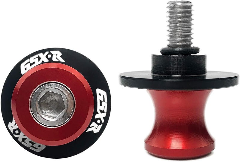YIMOTO 8MM M8 X 1.5 Motorcycle Swing arm Sliders Spools CNC Aluninum Swing Arm Stand Screws 2PCS for Suzuki GSX-R 600 GSX-R 750 GSX-R 1000 (Red) - Image 2