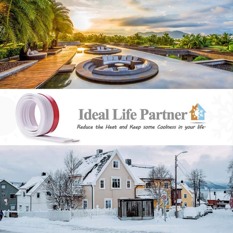 Sysmie [New Upgrade] Door Draft Stopper Door Sweep, 3-2/5"W Widened Door Sweep Seal Gap Up to 1-4/5" for Interior & Exterior Doors - Keeping Draft, Noise, Dust and Unwanted Animals Out,3-2/5"W x 39" L,Whiteâ€¦ - Image 3