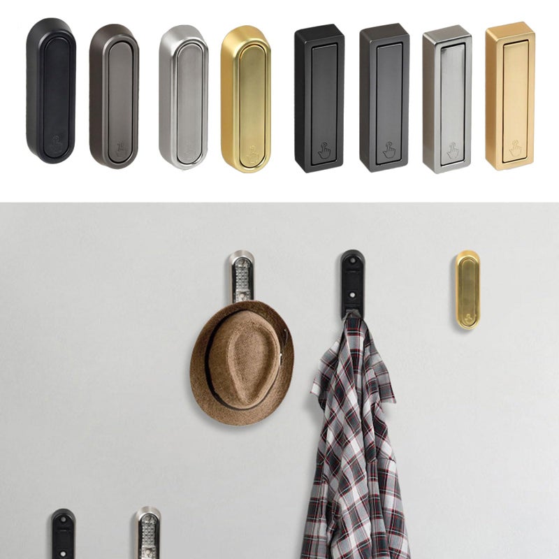 3 Piece Retractable Shower Hooks Rustproof Metal Wall Hangers Set Space Saving Square - Image 4