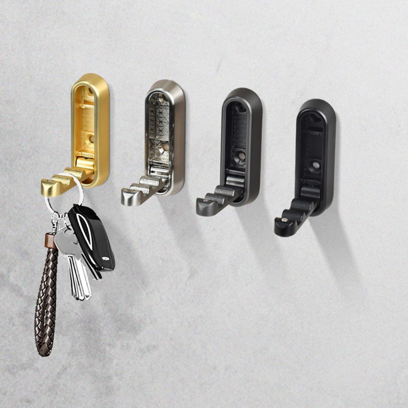 3 Piece Retractable Shower Hooks Rustproof Metal Wall Hangers Set Space Saving Square - Image 3