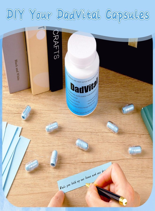JULEASEL DadVital Funny Dad Gifts for Father’s Day DIY Capsule Bottle with 50 Empty Capsules and 60 Note Papers Unique Joke Gift for Dads, Husbands, First-Time Fathers, Gag Gift Idea for Him - Image 4