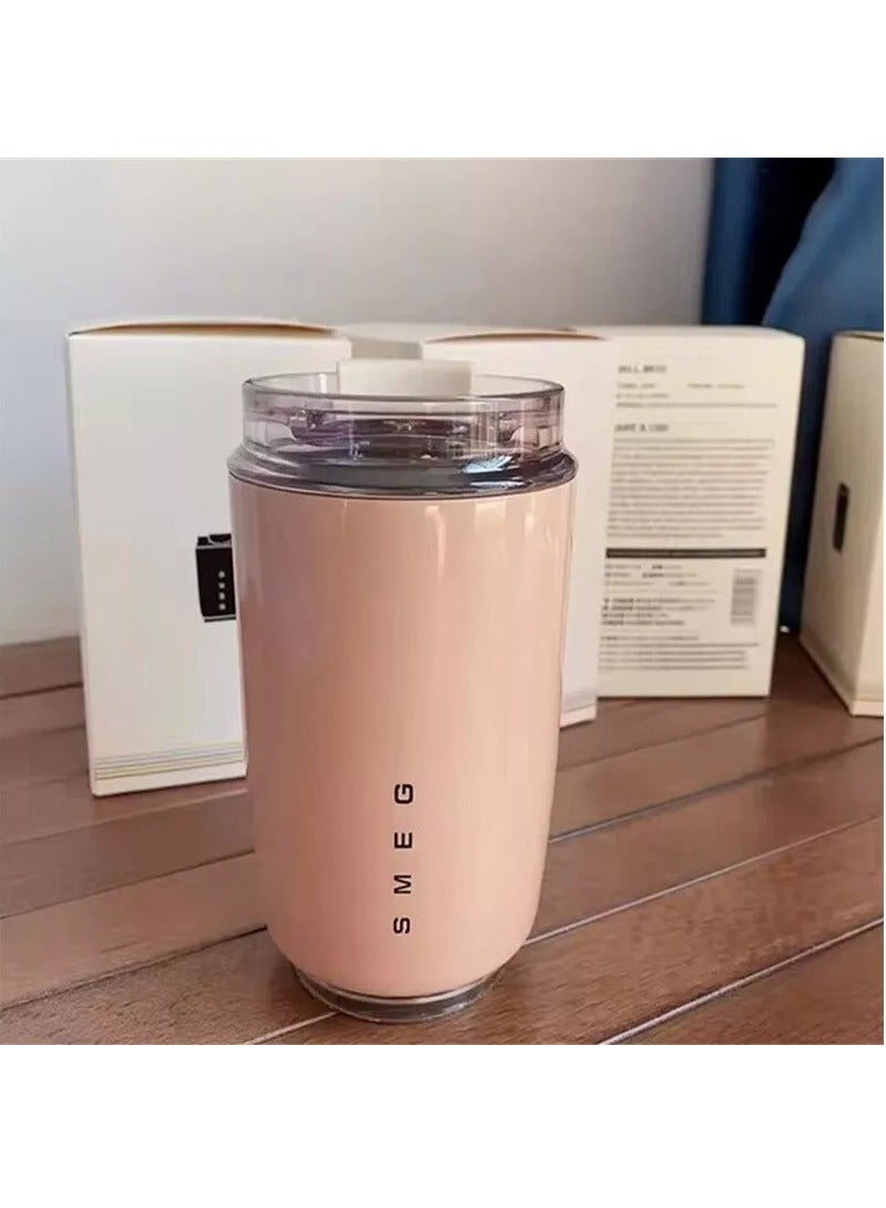 smeg Travel Coffee Mug, 240ml Insulated Beverage Cup With Leakproof Lid, Long Lasting Coffee Tumbler With Lid And Straw, Travel Coffee Thermos Pink - Image 4