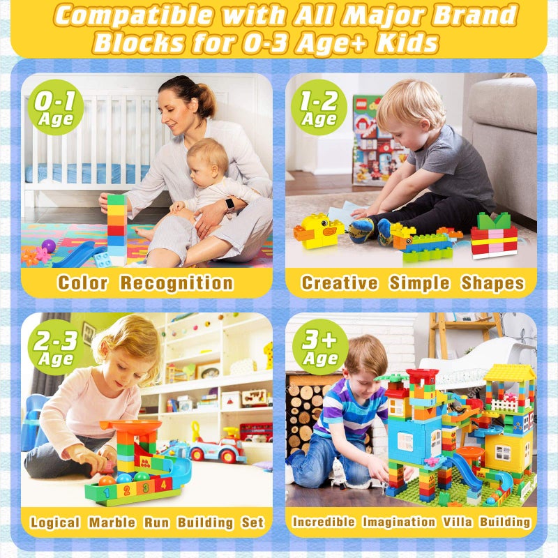 EP EXERCISE N PLAY Marble Run Building Blocks with 6 Balls, 179 Pcs Big Castle Building Toy Set Compatible Classic Blocks Maze Track, Marble Runs for Kids 4-8, Stem Learning Toddler Toys Gifts for Boys Girls Kids - Image 4
