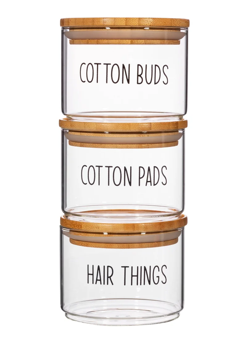 Sass & Belle Sass and Belle Beauty Stacking Jars Set of 3 - Beautiful and Practical Stacking Storage Jars